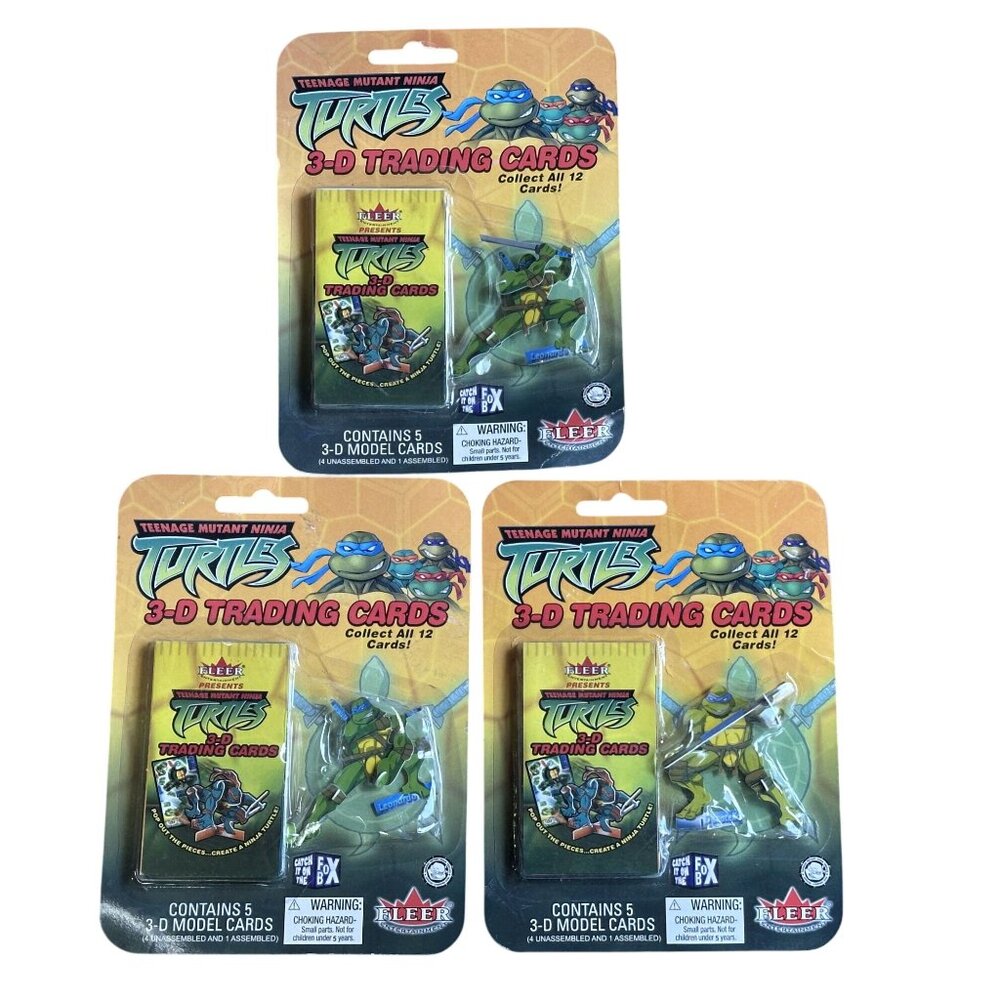 3 Teenage Mutant Ninja Turtles 3-D Trading Cards TMNT 2003 bundle